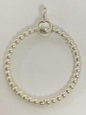 Pandora Moments Medium Beaded O Pendant, S925 Silver Jewelry